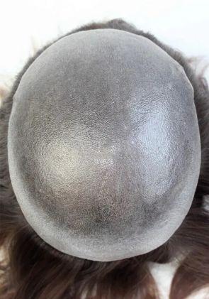 JQ1516: Realistica Protesi per Capelli Naturali Innesto Piatto in Pelle Sottile