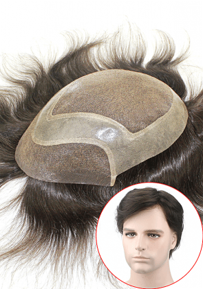 Protesi per Capelli da Uomo in Fine Welded Mono e Perimetro in Pelle