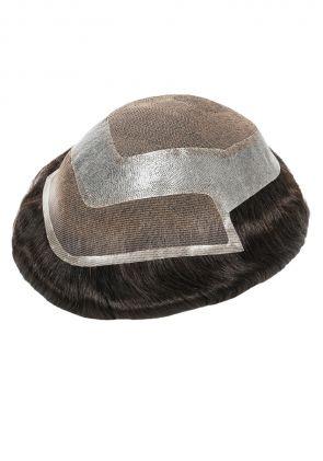 ZyroSen Neo | Toupet Antibatterico con Lace Naturale Frontale e Perimetro in Pelle