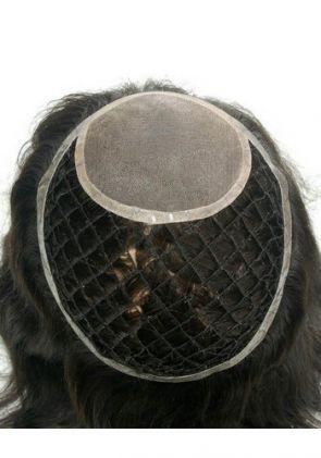 YJ176: Parrucche da Donna di Integrazione Capillare in Poliestere, Perimetro in PU e Mono in Sommità